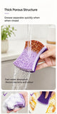 Bulk Value Seaweed Sponge Dish Cloth Double Sided Cotton Kitchen Scouring Pad Non Abrasive Purple 10 Pieces Popular Christmas Holiday Gift