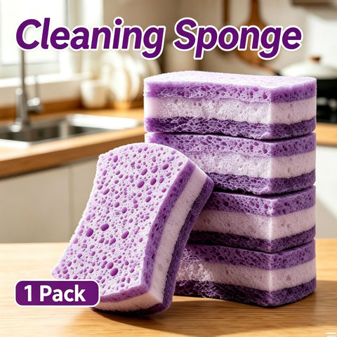 Premium Seaweed Sponge Scouring Pad Double Sided Cotton Kitchen Dish Washing Cloth Non Scratch Purple 1 Piece Ideal Christmas Gift In Australia - Darrahopens