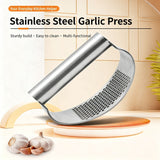 Ring-Style Stainless Steel Garlic Press Manual Garlic Crusher Home Kitchen Garlic Mincer Masher Tool Ideal Christmas Gift