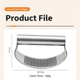 Ring-Style Stainless Steel Garlic Press Manual Garlic Crusher Home Kitchen Garlic Mincer Masher Tool Ideal Christmas Gift