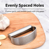 Ring-Style Stainless Steel Garlic Press Manual Garlic Crusher Home Kitchen Garlic Mincer Masher Tool Ideal Christmas Gift
