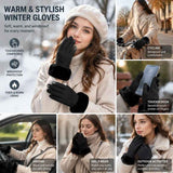 Black Fur Cuff Women's Windproof Fleece Touch Screen Bike Gloves In Australia - Darrahopens