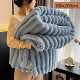 Warm Bunny Plush Single Large Blanket Thick Flannel Sofa Nap Throw Gift Starry Blue 180×200cm for Christmas Gifting In Australia - Darrahopens