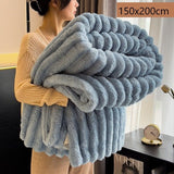 Thickened Rabbit Fleece Standard Blanket Soft Milk Fleece Office Home Nap Throw Starry Blue 150×200cm Recommended Christmas Holiday Gift