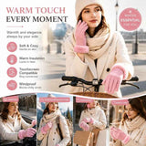 Light Pink Fur Cuff Women's Thermal Touch Screen Cycling Gloves In Australia - Darrahopens