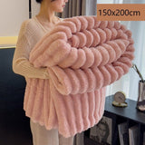 Thickened Rabbit Fleece All-Purpose Blanket Soft Milk Fleece Office Home Nap Dusty Pink 150×200cm Suitable for Christmas Gifting