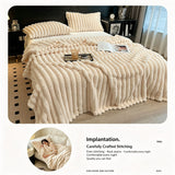 Plush Bunny Fleece Single Wide Blanket Thick Flannel Sofa Nap Throw Off White 180×200cm for Christmas Gifting