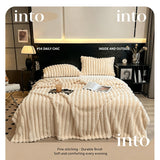Plush Bunny Fleece Single Wide Blanket Thick Flannel Sofa Nap Throw Off White 180×200cm for Christmas Gifting
