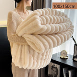 Soft Compact Bunny Fleece Blanket Thick Flannel Travel Knee Throw Kids Blanket Off White 100×150cm Great Christmas Present In Australia - Darrahopens