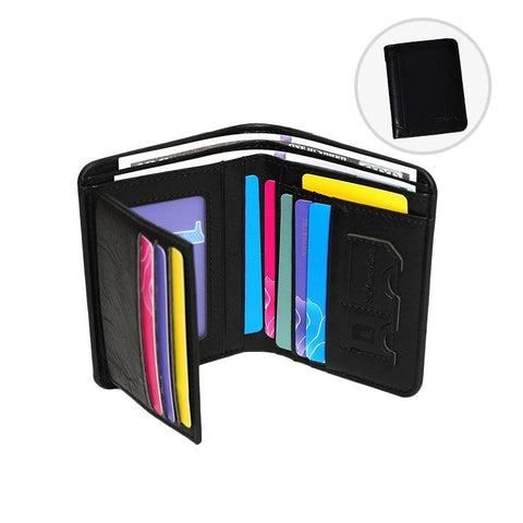 Premium Vintage PU Men Trifold Wallet Slim Short Foldable Credit Card Holder Coin Purse Black Ideal Christmas Gift In Australia - Darrahopens