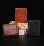 Retro Style PU Leather Men Trifold Wallet Compact Short Card Organizer Coin Pocket Brown Great Christmas Present In Australia - Darrahopens