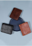 Retro Style PU Leather Men Trifold Wallet Compact Short Card Organizer Coin Pocket Brown Great Christmas Present In Australia - Darrahopens