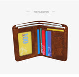 Classic Vintage PU Men Bifold Wallet Slim Short Credit Card Organizer Coin Purse Foldable Black Perfect Christmas Gift