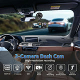 HD Night Vision Car DVR 3 Lens Triple Recording Front Inside Rear Dash Camera Ideal Christmas Gift