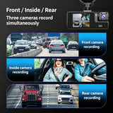 Night Vision 3 Channel Car Dash Cam Triple Record Front Cabin Rear with 32G Card Great Christmas Present In Australia - Darrahopens