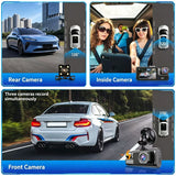 Full HD Car Driving Recorder 3 Camera Triple Recording Front Inside Rear with 64G Card Suitable for Christmas Gifting In Australia - Darrahopens