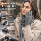 Grey 3 Stripes Women's Fleece Touch Screen Bike Gloves In Australia - Darrahopens