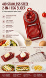 Red 2-in-1 Stainless Steel Egg Slicer Effortless Slicing Perfect for Brunch In Australia - Darrahopens