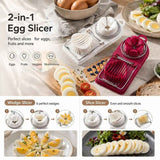 Red & White 2-in-1 Egg Slicer 2Pcs Practical Home Kitchen Gadget Set In Australia - Darrahopens