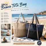 Dark Grey & Beige Waterproof Beach Tote 2 Pack Swim Travel Handbags In Australia - Darrahopens