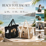 Brown & Solid Black Large Waterproof Swim Storage Tote 2Pcs In Australia - Darrahopens