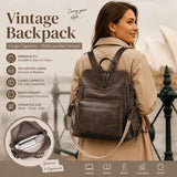 Two-Tone Coffee Textured Women Retro Backpack Multi Functional Large Capacity Bag In Australia - Darrahopens