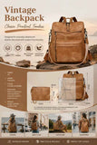 Two-Tone Coffee Textured Women Retro Backpack Multi Functional Large Capacity Bag In Australia - Darrahopens