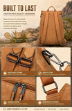 Two-Tone Brown Grain Ladies Vintage Backpack Set Large Travel Shoulder Bag In Australia - Darrahopens