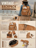 Black Retro European Style Women Backpack Multi Pocket Large Daily Bag In Australia - Darrahopens