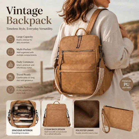 Yellow Apricot Textured Ladies Backpack Set Vintage Large Capacity Shoulder Pack In Australia - Darrahopens