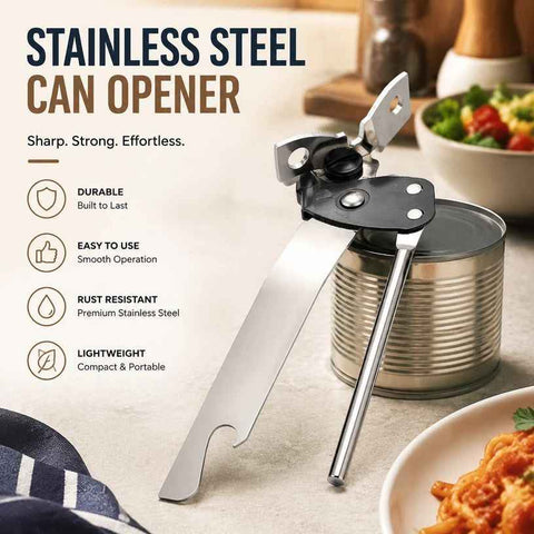 Simple Manual Stainless Steel Can Opener Multi Purpose Kitchen Tool In Australia - Darrahopens