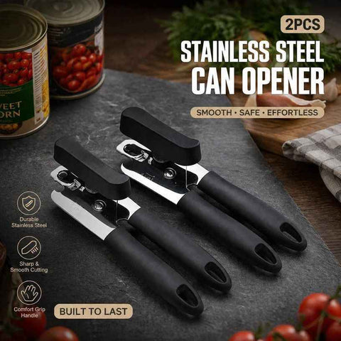 Stainless Steel Can Opener Combo 2Pcs Manual Multi Purpose Kitchen Tool In Australia - Darrahopens