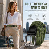 Army Green Elastic Stretch Canvas Belt 125cm Fashion Woven Golf Waist Strap In Australia - Darrahopens