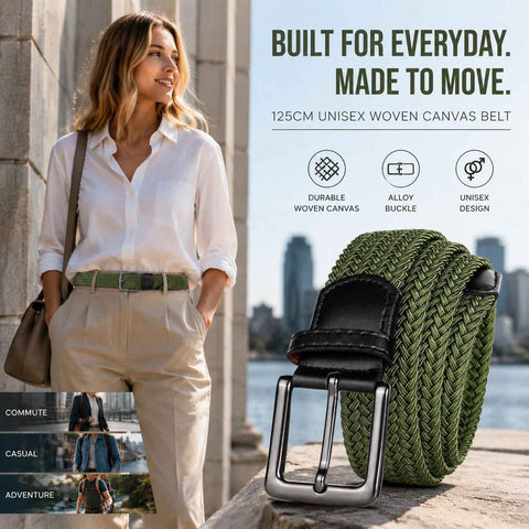 Army Green Elastic Stretch Canvas Belt 125cm Fashion Woven Golf Waist Strap In Australia - Darrahopens