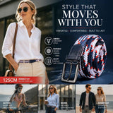 Blue White Red Tri-color Woven Golf Belt 125cm Elastic Stretch Canvas Strap In Australia - Darrahopens