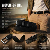 Green Black Color Block Canvas Golf Belt 125cm Elastic Stretch Woven Strap In Australia - Darrahopens