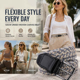 Teal Grey Khaki Tri-color Woven Elastic Belt 125cm Stretch Canvas Golf Trouser Strap In Australia - Darrahopens