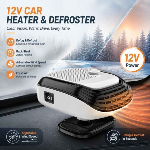 12V White Car Heater Fast Heating Windshield Defroster For Sedans In Australia - Darrahopens