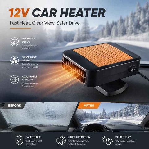 12V Red In-Car Heater High Power Windshield Heating Blower In Australia - Darrahopens