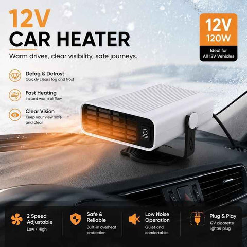 12V Black Auto Heater Universal Fast Warm Sedan Warmer In Australia - Darrahopens