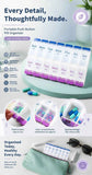 Press Type 14 Grid Tablet Storage Box Independent Compartments Travel Pill Case 2Pcs In Australia - Darrahopens