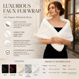 Wine Red Female Faux Fur Stole Fluffy Wrap For Party Occasions In Australia - Darrahopens