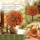 Autumn Orange Artificial Eucalyptus Violet Garden Stake Floral Display Prop In Australia - Darrahopens