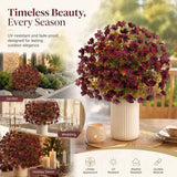 Deep Red Autumn Faux Flower Stems Patio & Home Photography Decorative Greenery In Australia - Darrahopens