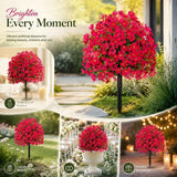 Rose Pink Faux Violet Eucalyptus Stakes Balcony & Backyard Decor Flowers In Australia - Darrahopens