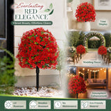 Bright Red Artificial Floral Greenery Stems Indoor Vase & Garden Styling Prop In Australia - Darrahopens