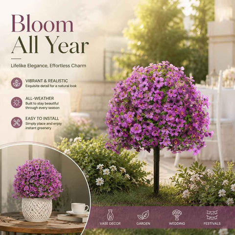 Fuchsia Faux Eucalyptus Stems Outdoor Garden Insert Interior Styling Flowers In Australia - Darrahopens
