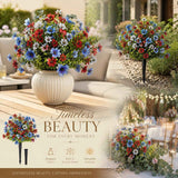 Red Blue White Mixed Artificial Flower Stems Indoor Outdoor Landscape Greenery In Australia - Darrahopens