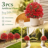 Bright Red Artificial Eucalyptus Stems 3Pcs Home Vase Garden Landscape Decor In Australia - Darrahopens
