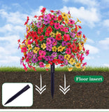 Soft Yellow Faux Eucalyptus Violet 3 Pack Outdoor Stake Interior Shooting Flower